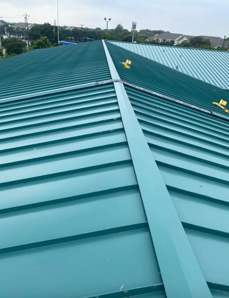 Green commercial metal roof ridge and valley for Metal Roof Repair in Gettysburg